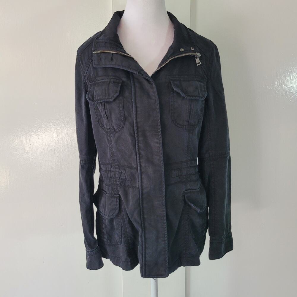 Anorak Size S Women's Surplus Utility Jacket Lightweight Black Zip Drawstring‎